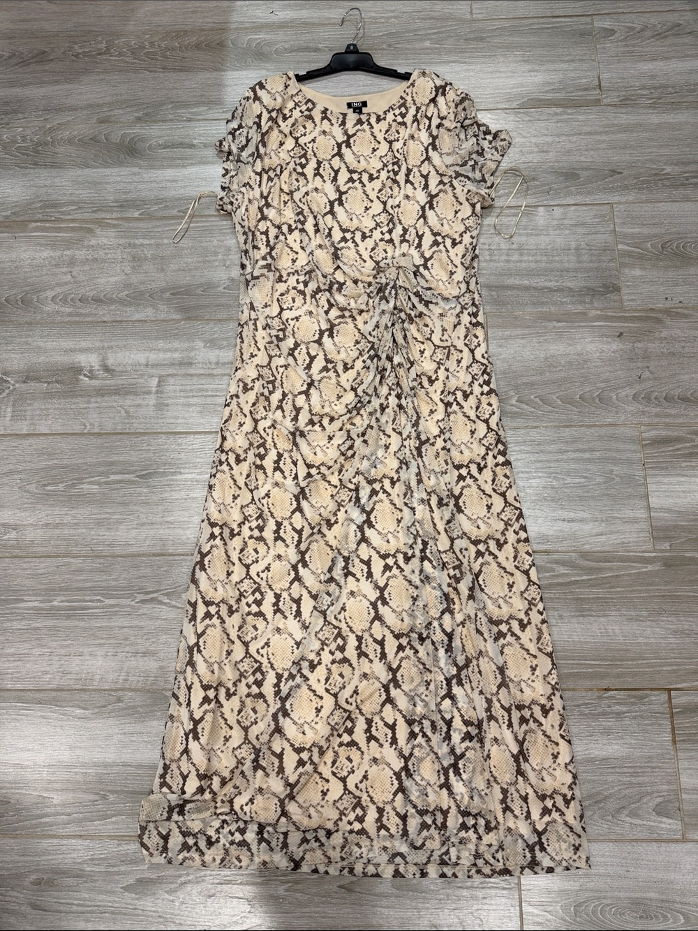 INC International Concepts Beige Snake-Print Maxi Dress XL